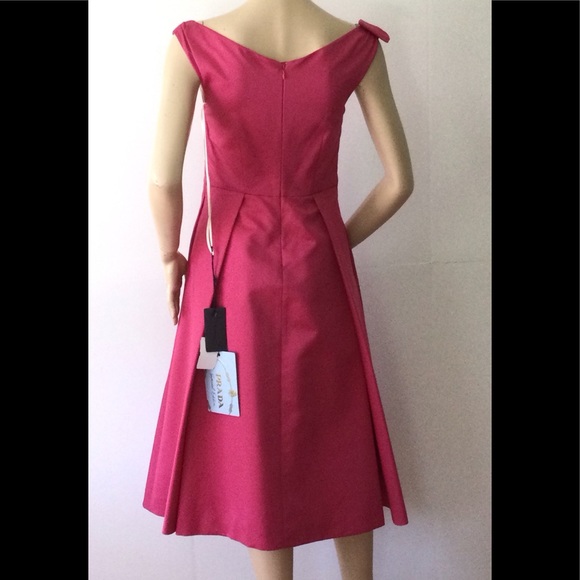 Prada Special Edition One Shoulder Bow, Fit&Flare Dress - Picture 4 of 13